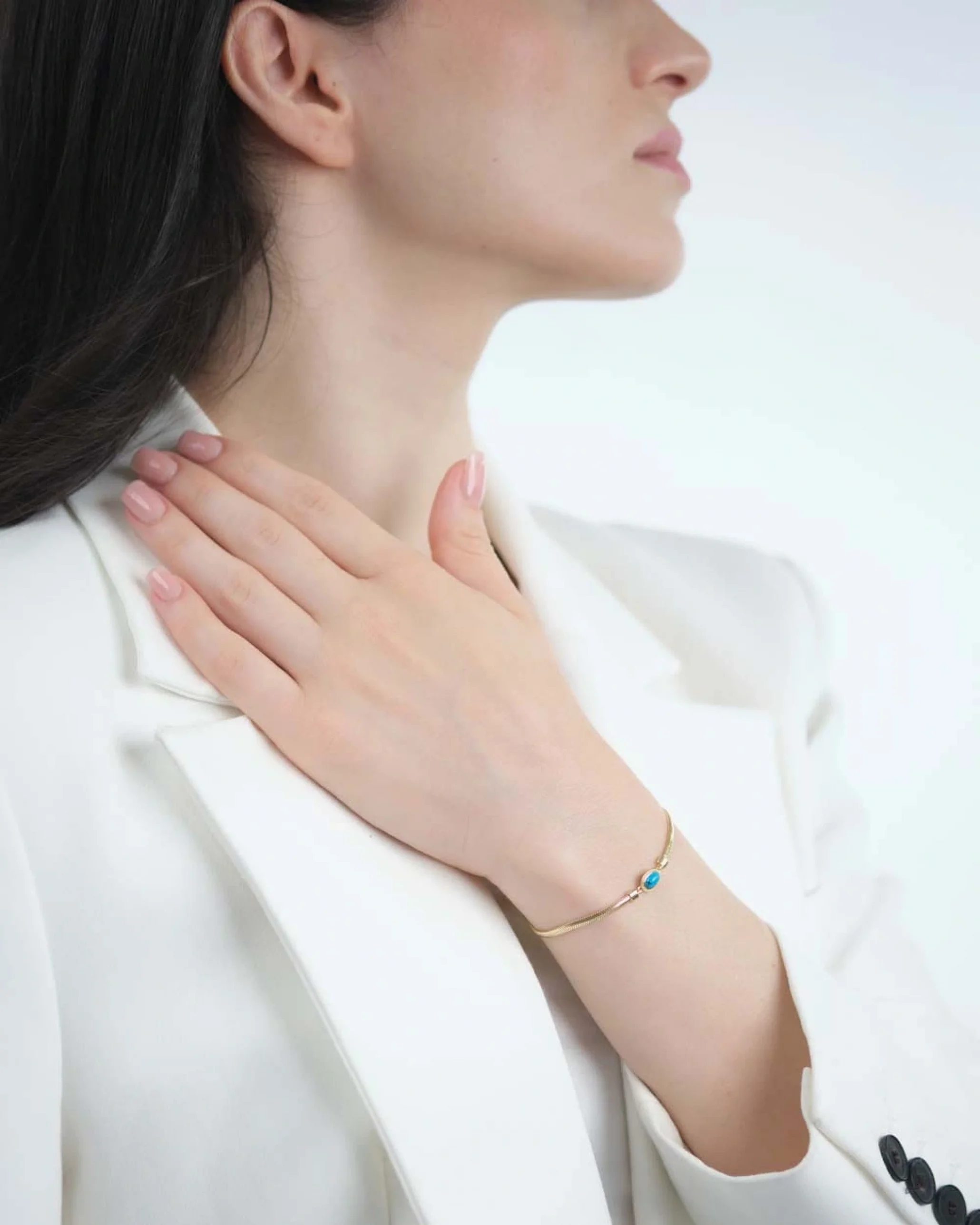 İtalyan Balık Sırtı Firuze Bileklik