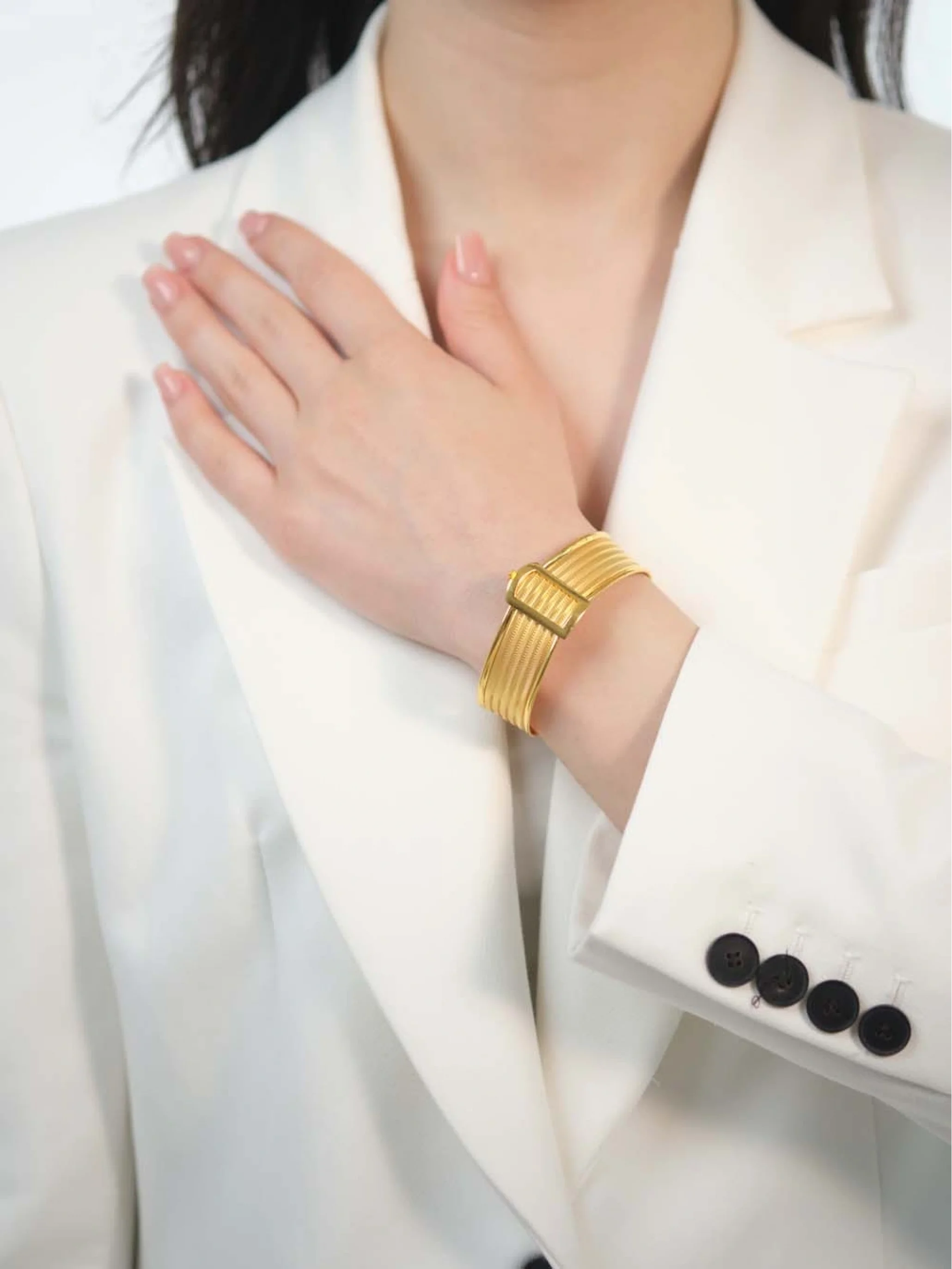 Dikdörtgen Toka Altın Kelepçe