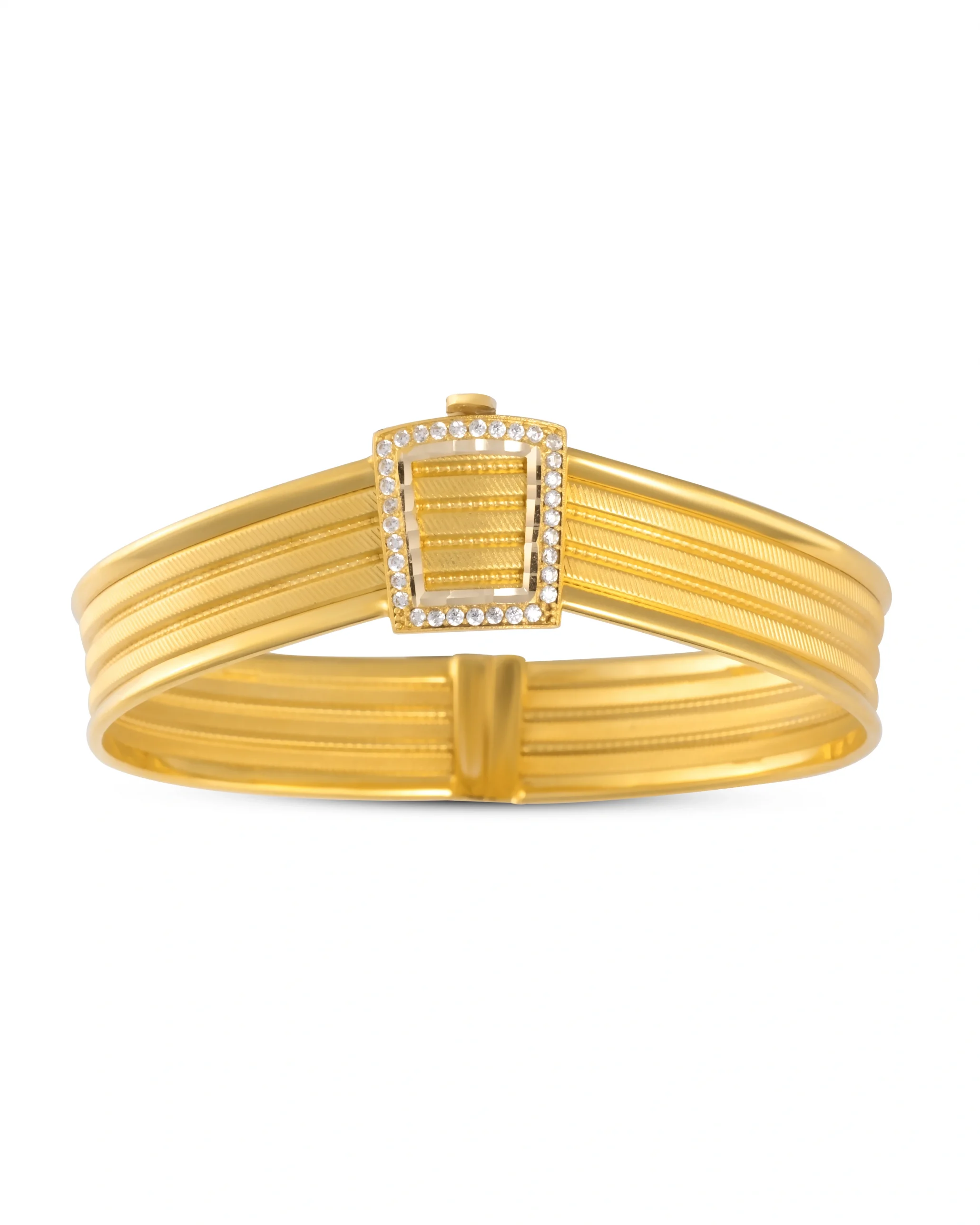 Taşlı Toka Hasır Model Altın Kelepçe