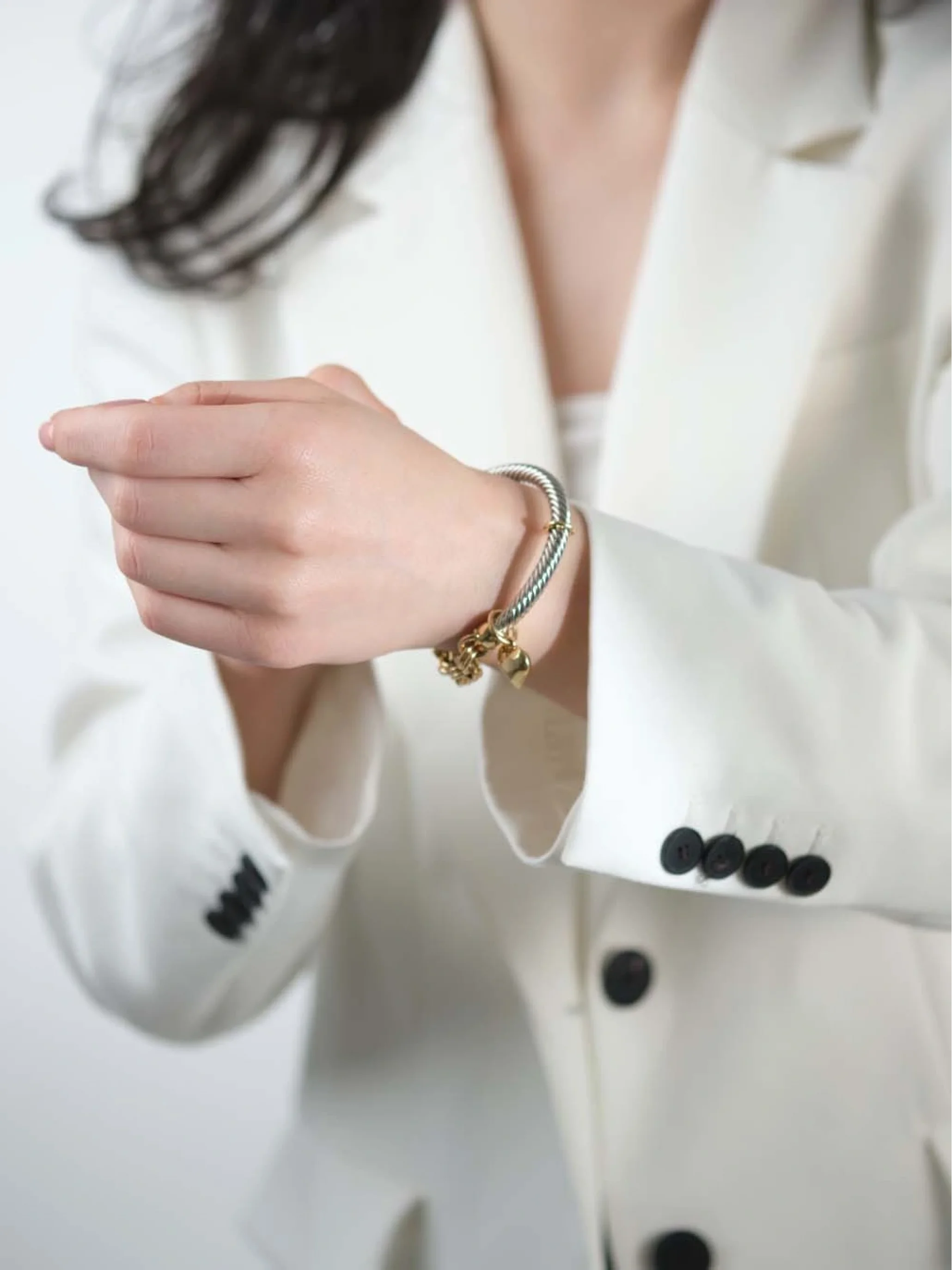 Altın Kalp Tasarım Altın Kelepçe