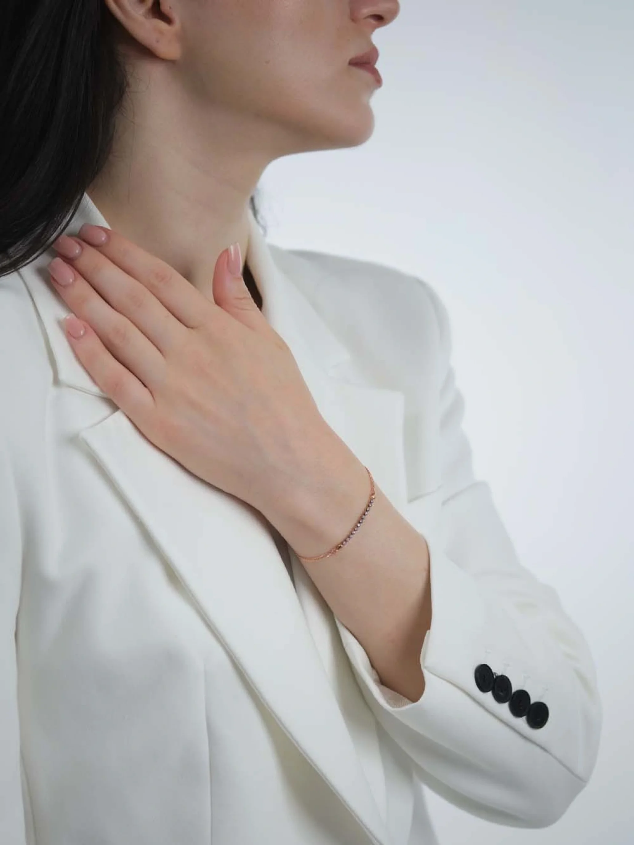 Elmas Montür Sıralı Taş Altın Bileklik