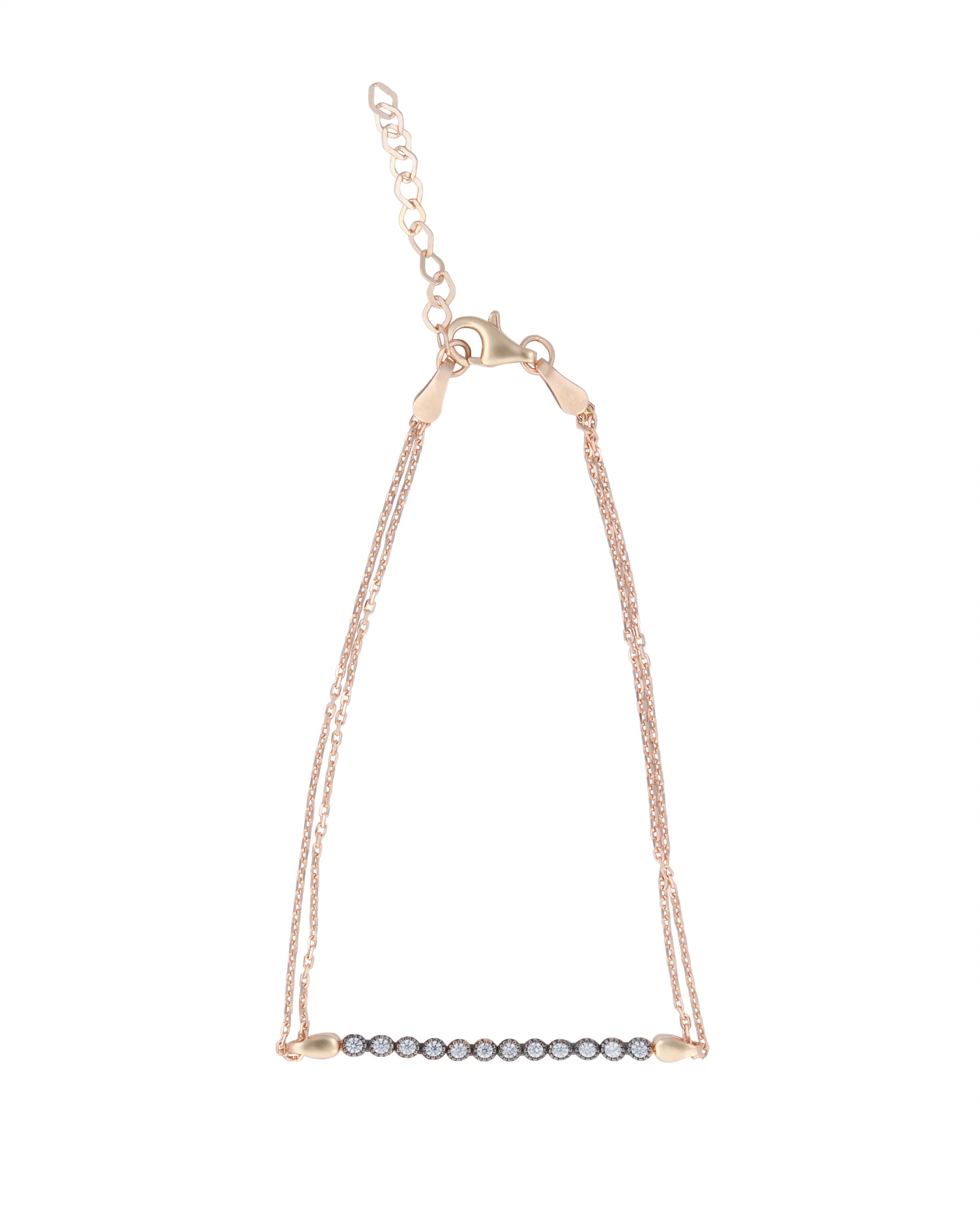 Elmas Montür Sıralı Taş Altın Bileklik