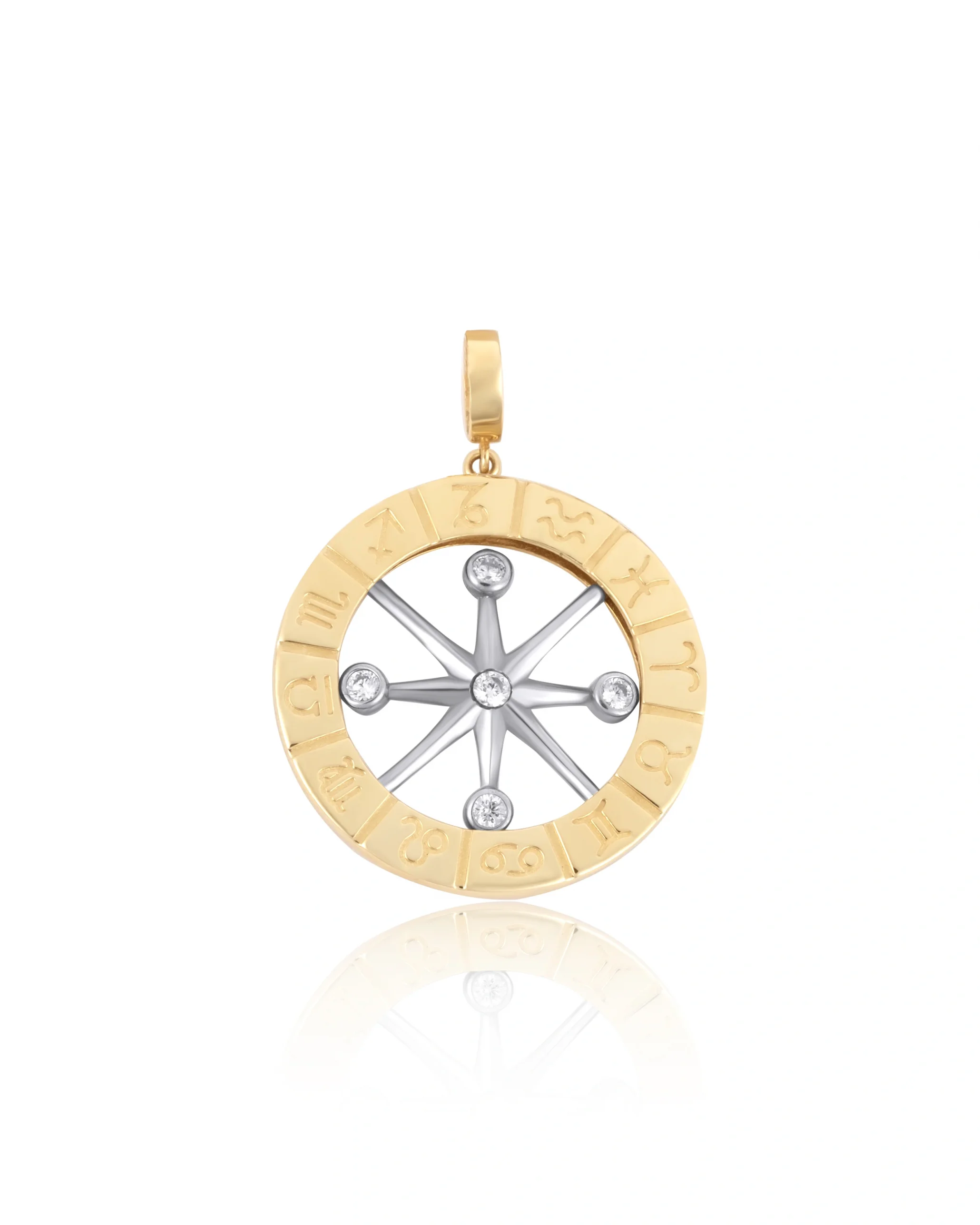 Burc Pusula Altın Kolye Ucu