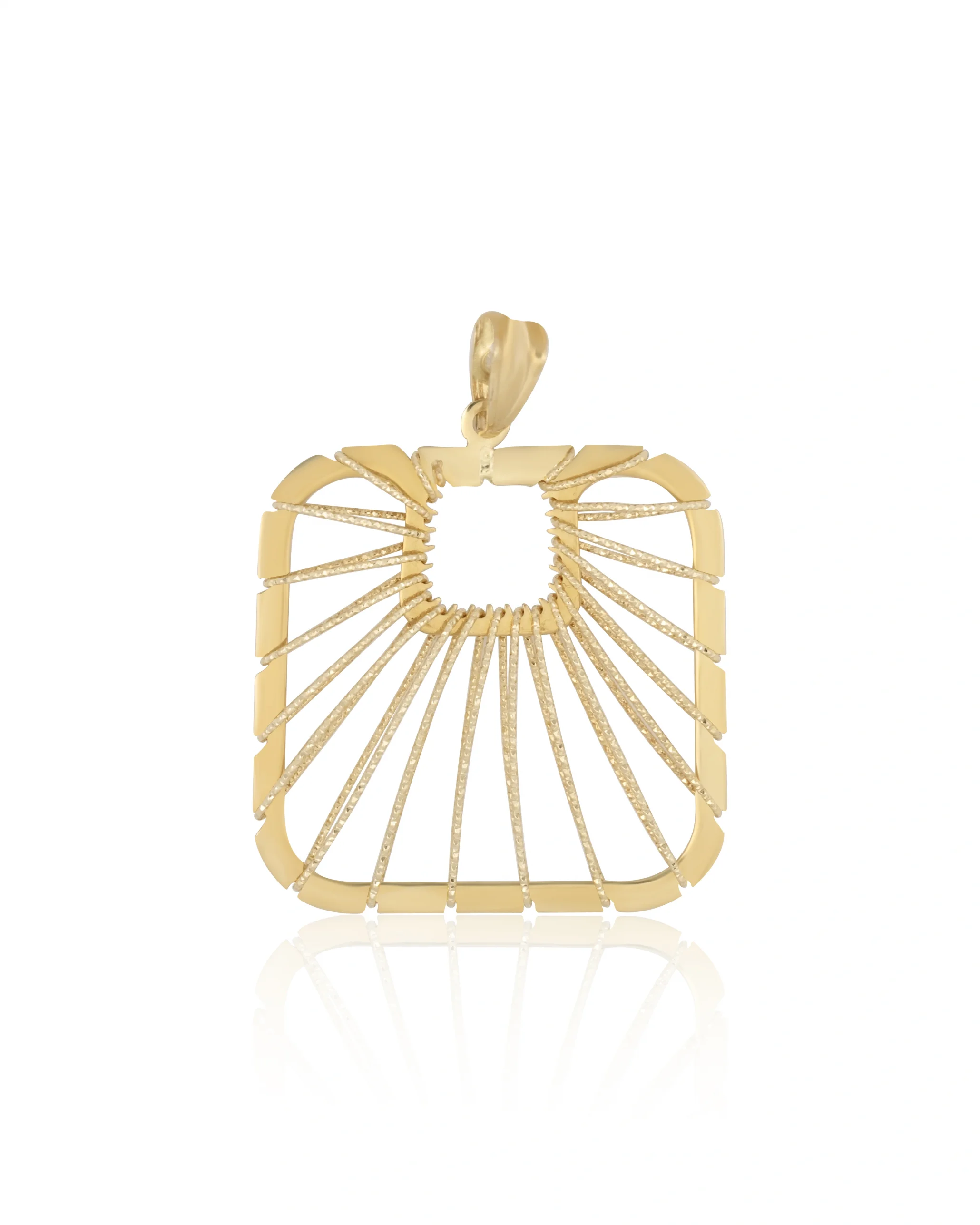 Kare Altın Kolye Ucu