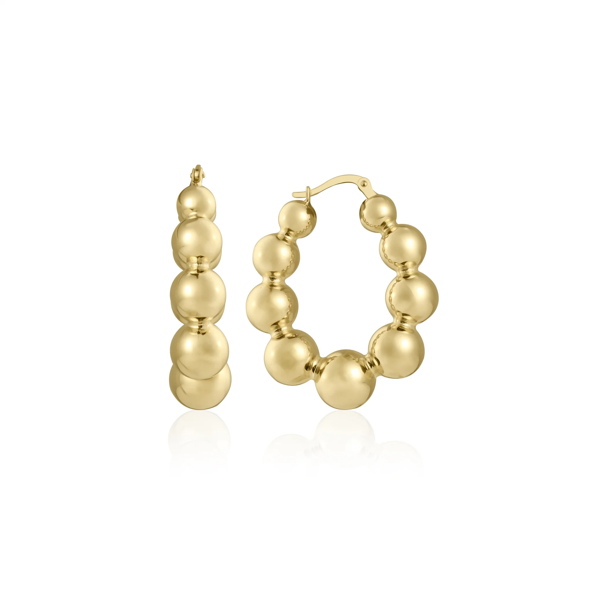 Boncuk Kesim Altın Küpe