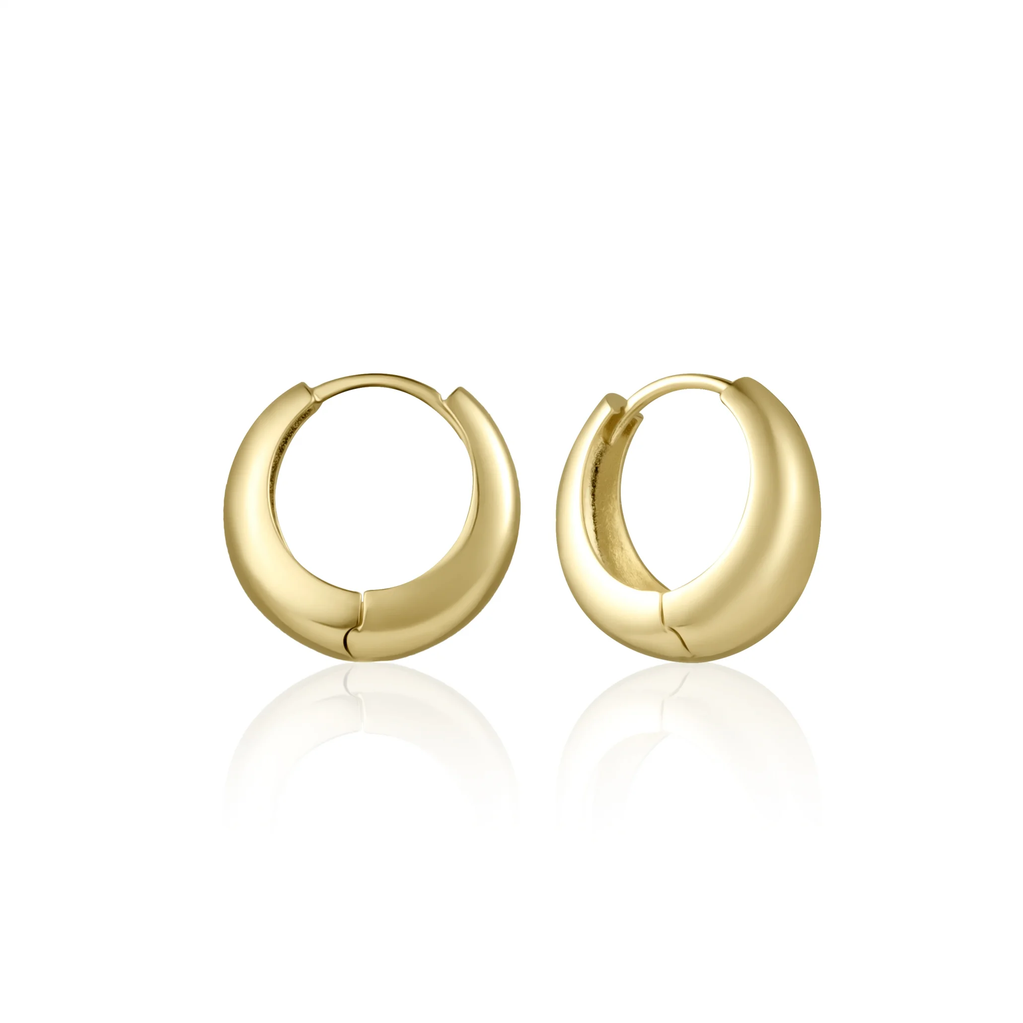 Parlak Süzme Altın Halka Küpe