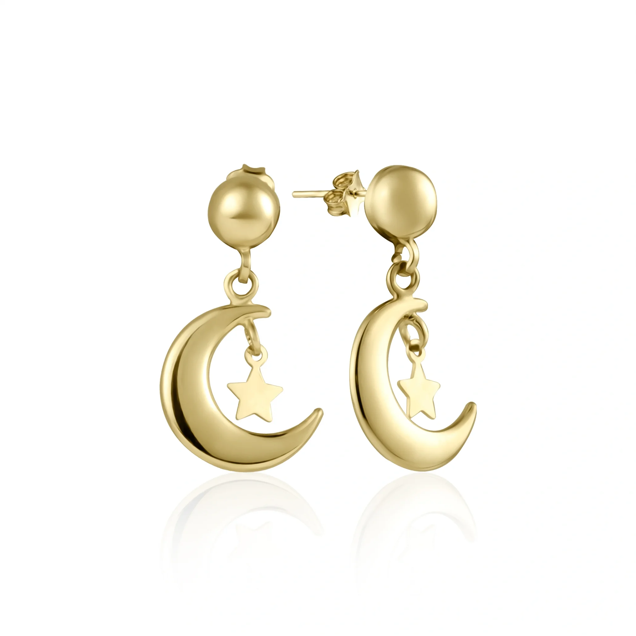 Ay Yıldız Altın Küpe