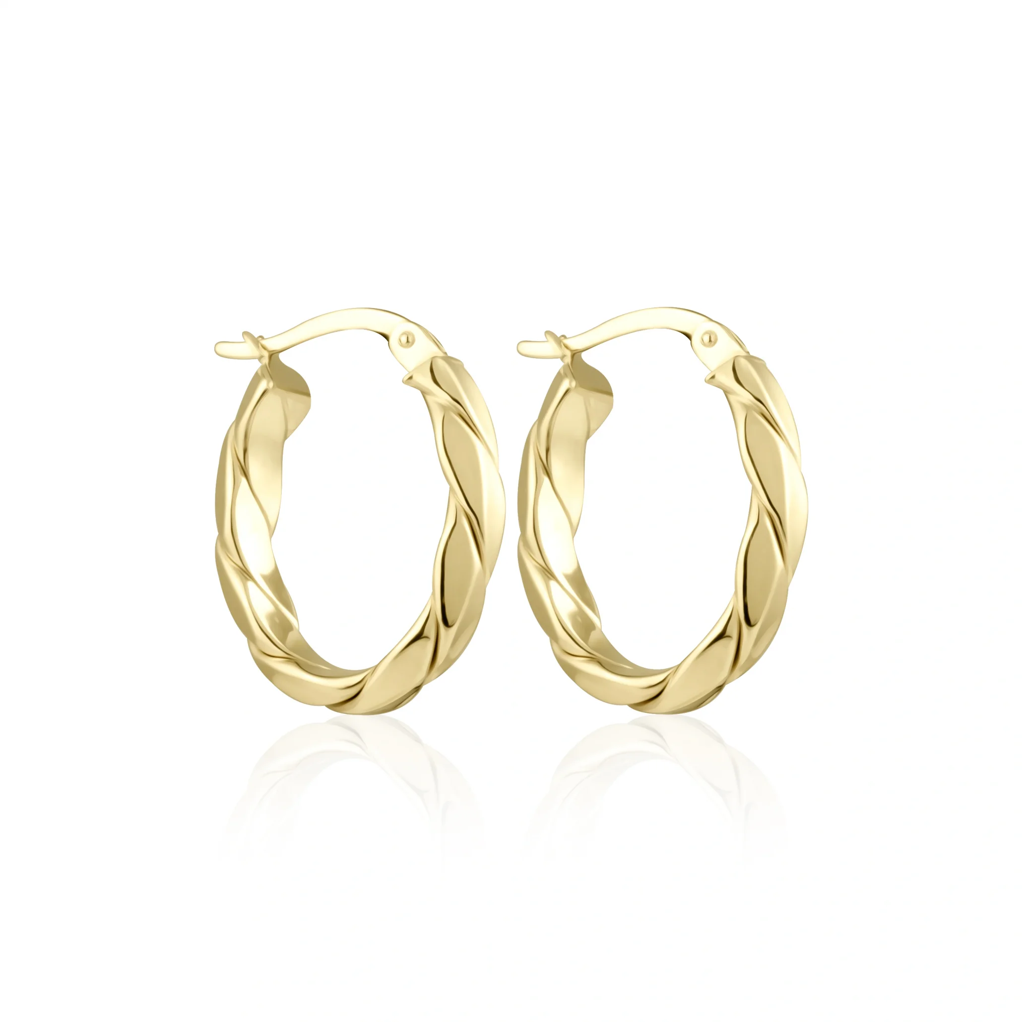 Köşeli Burgu Altın Küpe