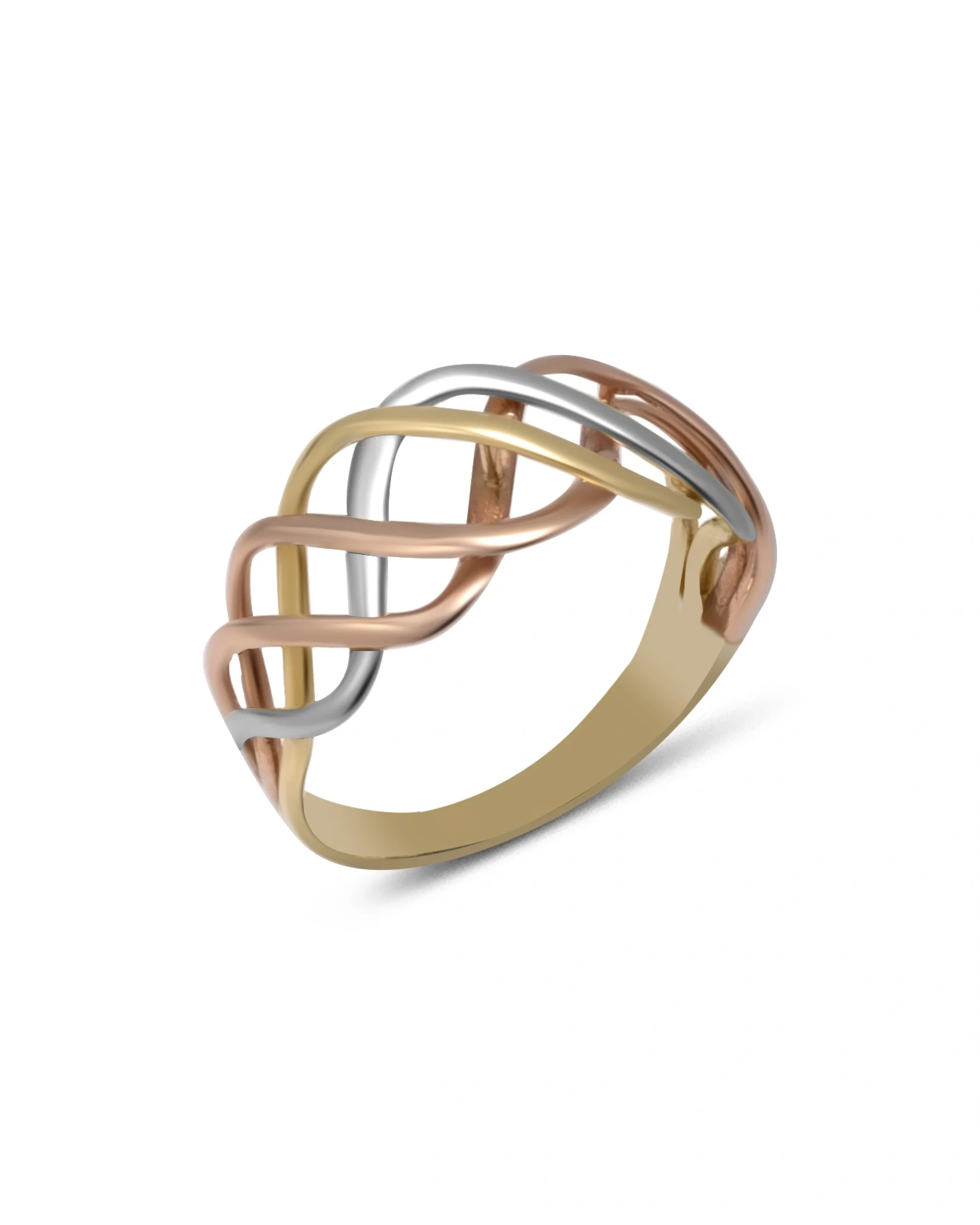 Üç Renk Sarmal Altın Yüzük