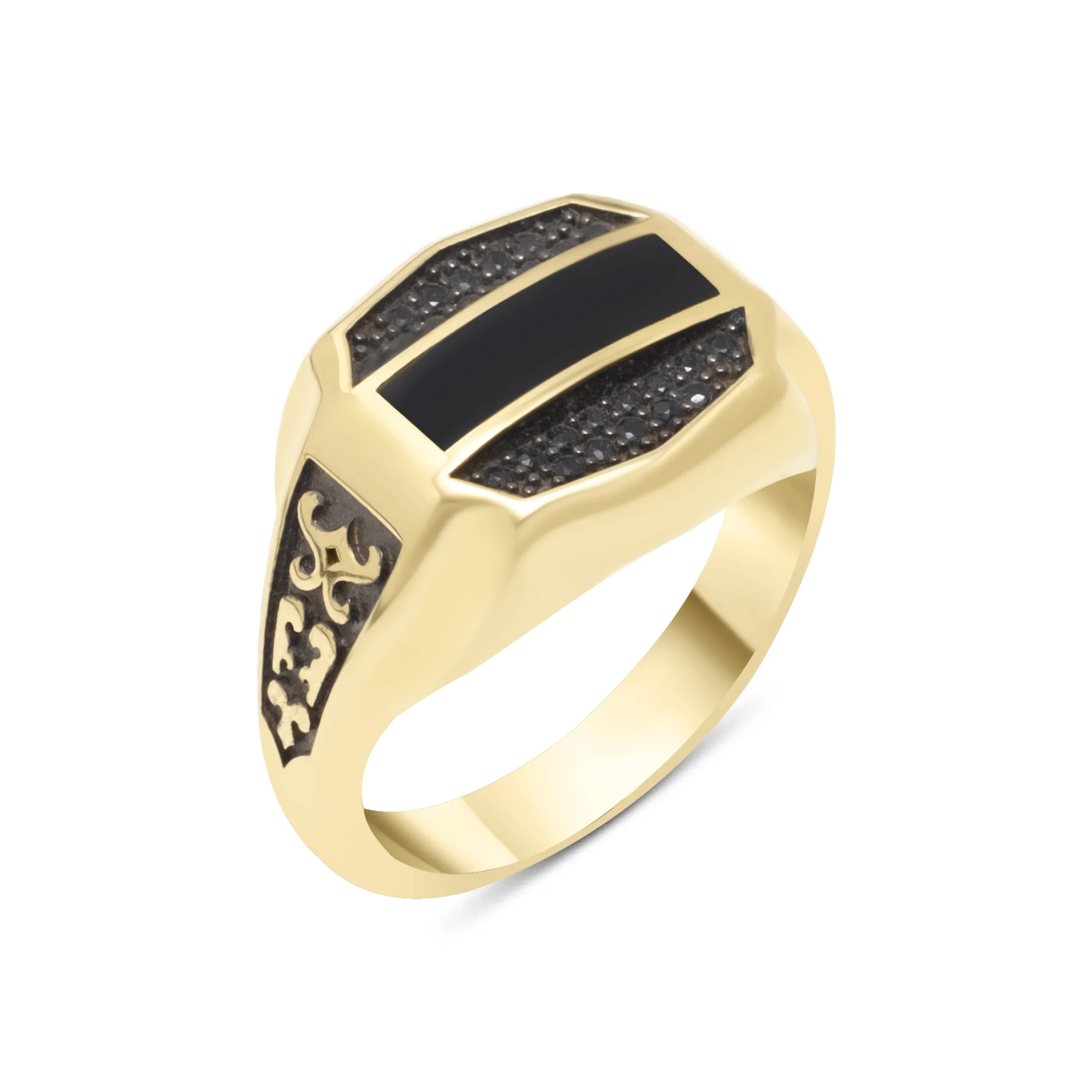 Siyah Taşlı Erkek Yüzük