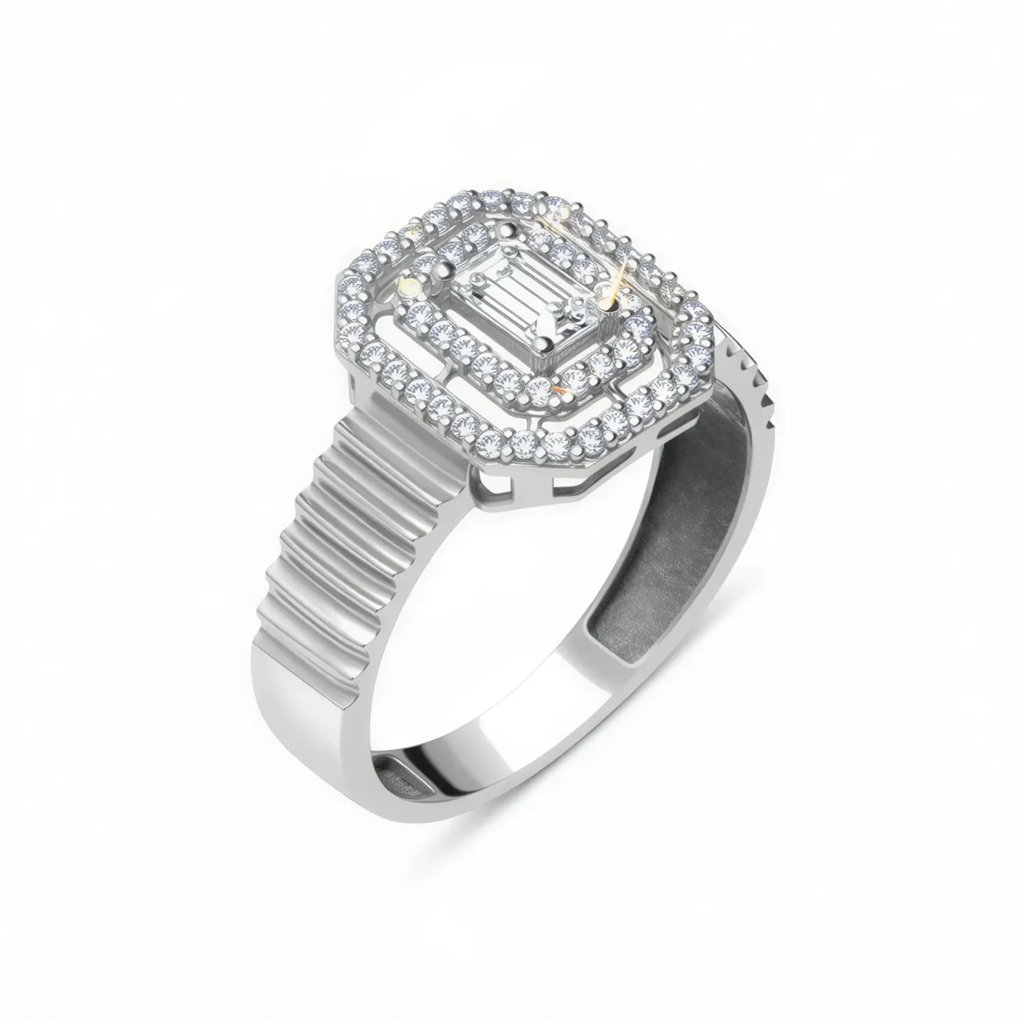 Baget Taşlı Tasarım Altın Yüzük