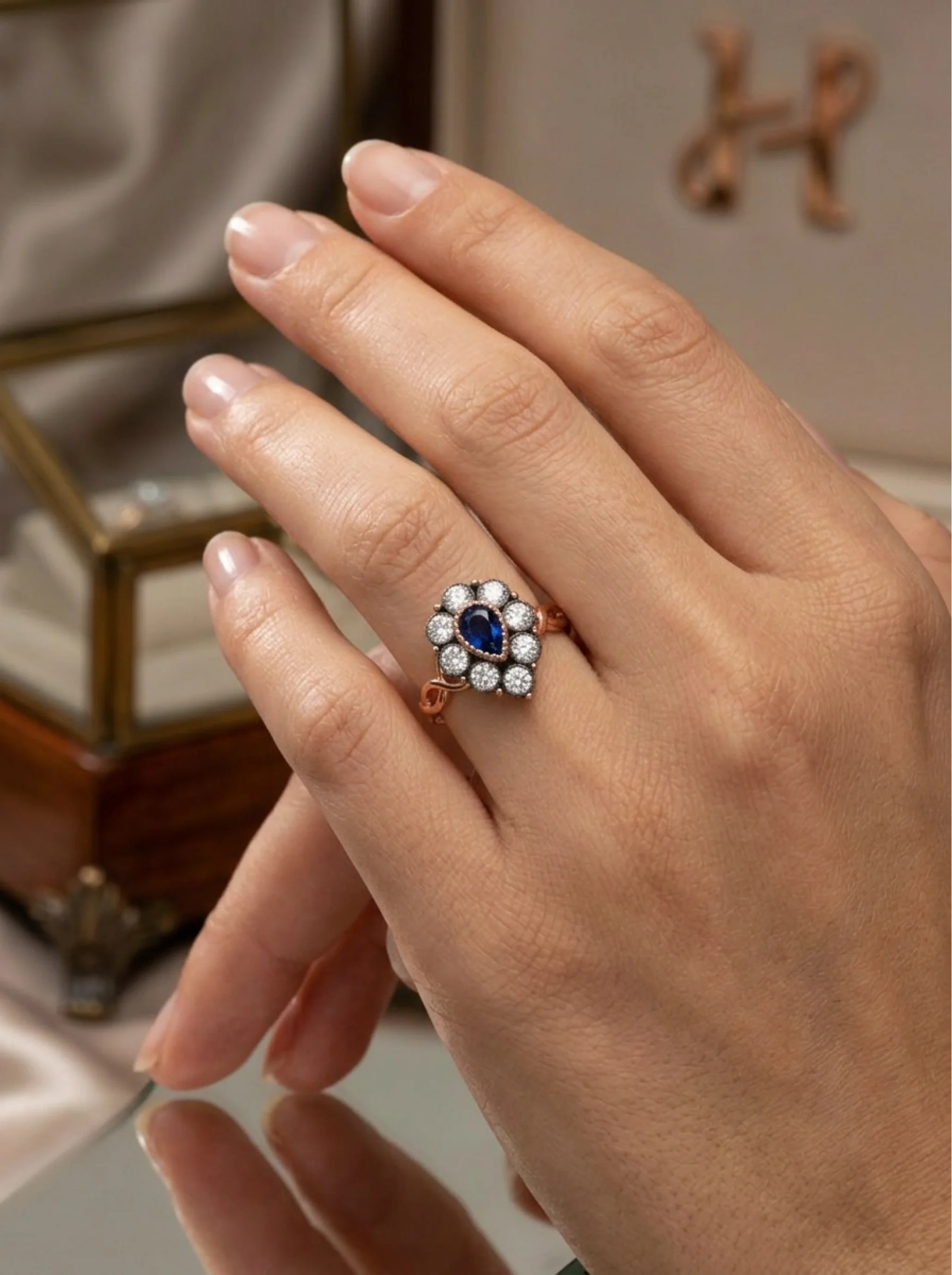 Ay Işığı Safir Yüzük