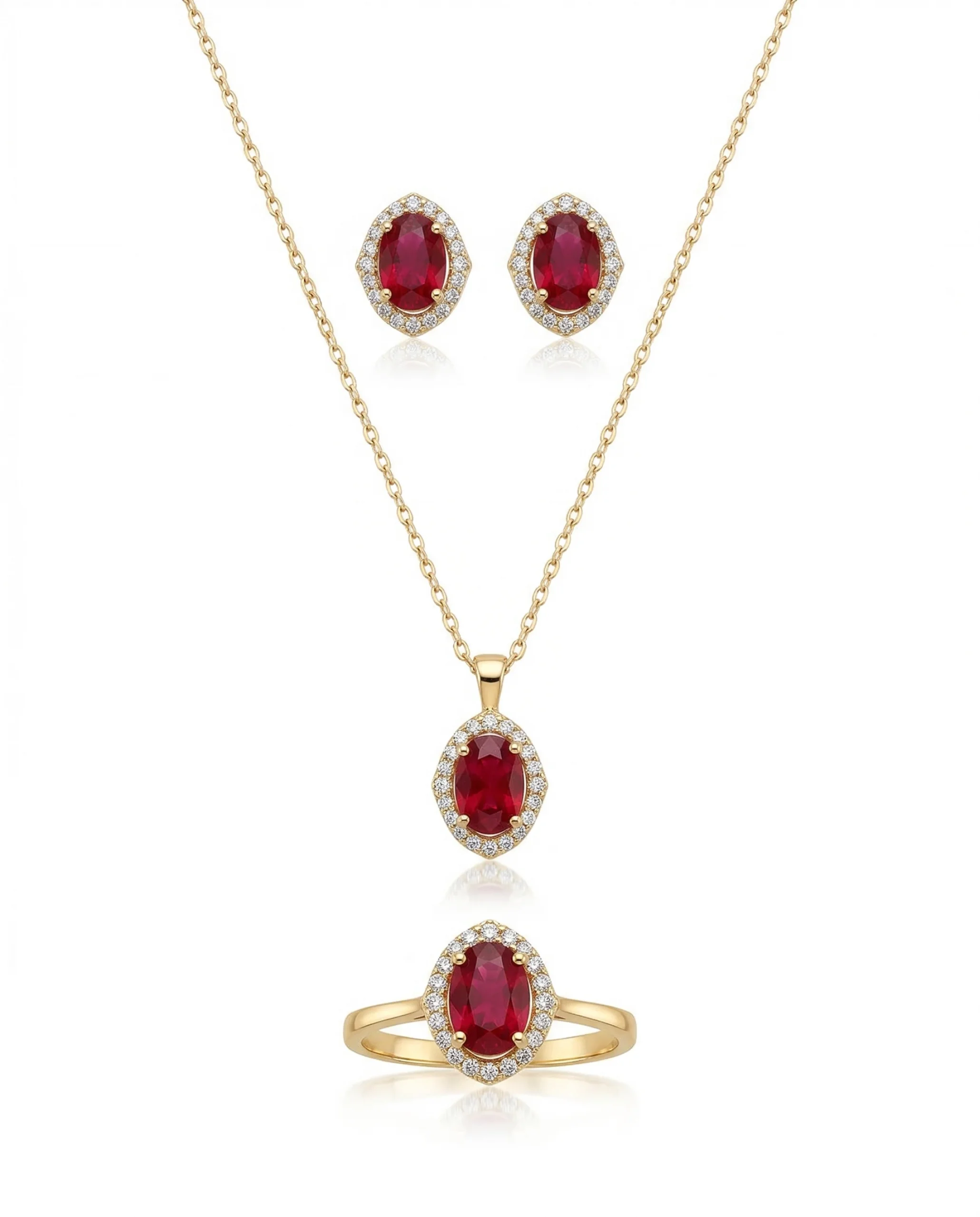 Yakut Pırlanta Küpe