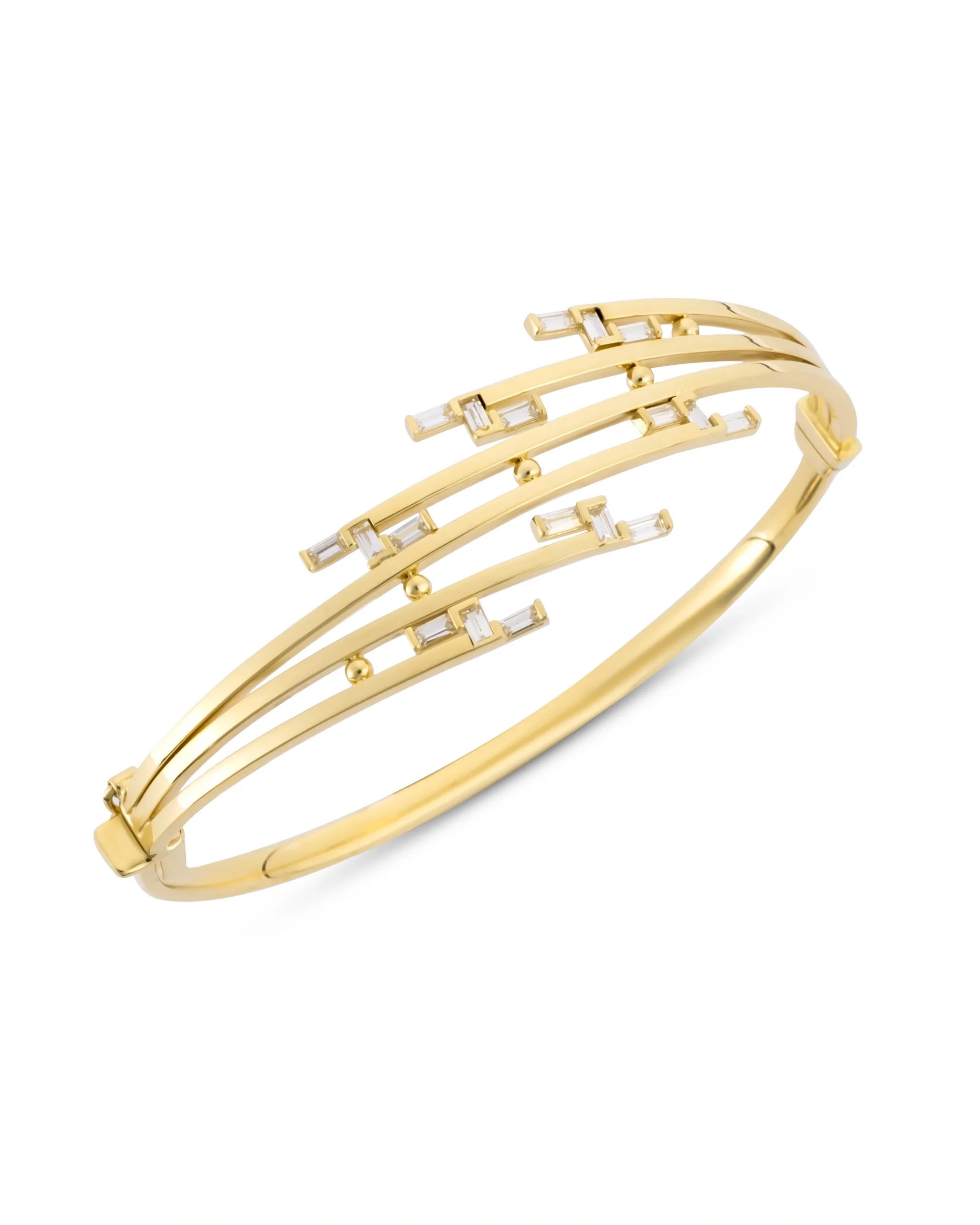 Taşlı Tasarım Altın Kelepçe