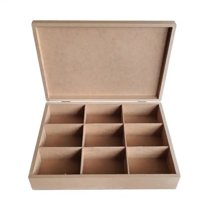 12 Bölmeli Kutu Ham MDF | Boyanabilir ve Çok Amaçlı Ahşap Saklama Kutusu