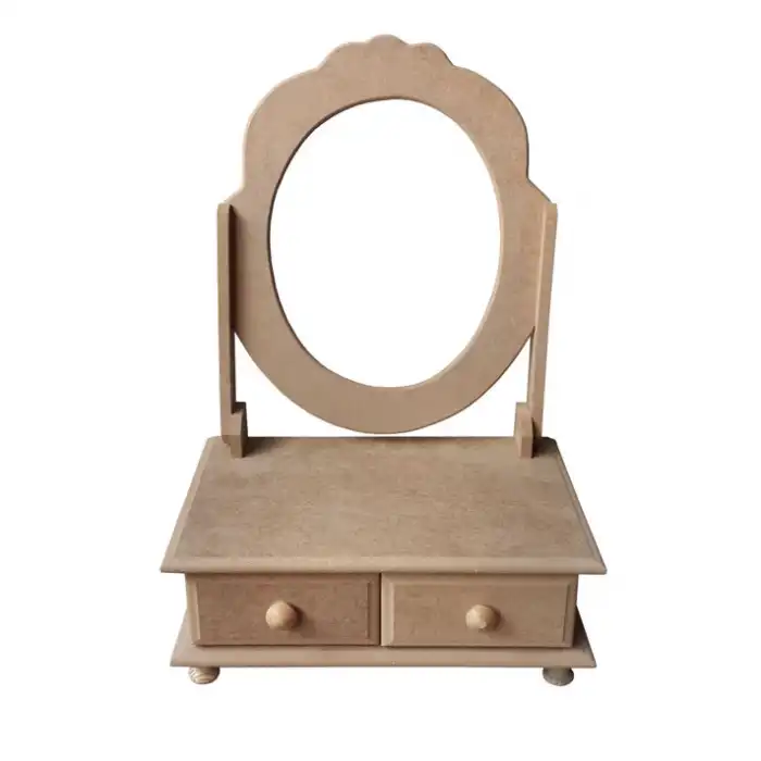 2 Çekmeceli Makyaj Kutusu- Ham MDF - Dekoratif ve Pratik