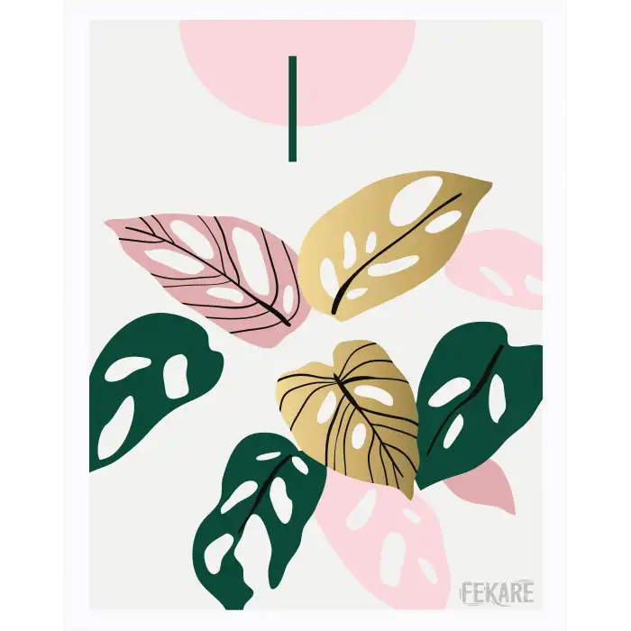 Botanik Yaprak Desenli B Poster Tablo