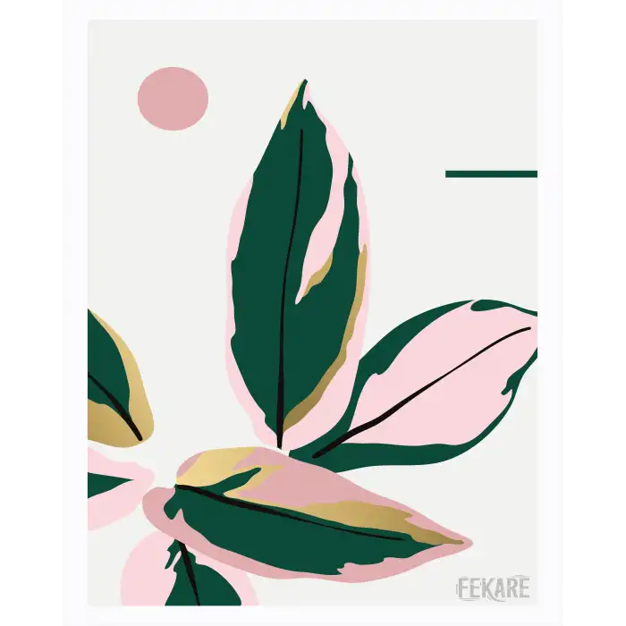 Botanik Yaprak Desenli C Poster Tablo