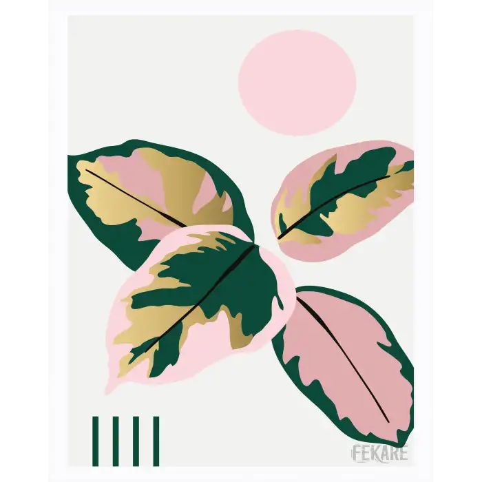 Botanik Yaprak Desenli D Poster Tablo