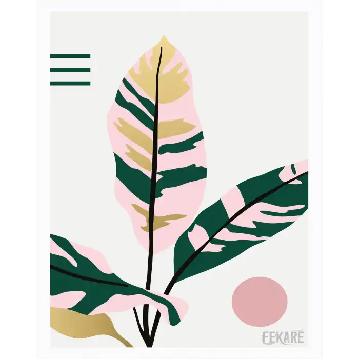 Botanik Yaprak Desenli Poster Tablo