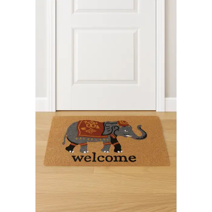 Fil Desenli Welcome Coco Kapı Paspası 40x70 cm