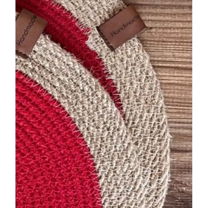 Kırmızı Jüt Supla / Amerikan Servis Sunum Tabak Altlığı