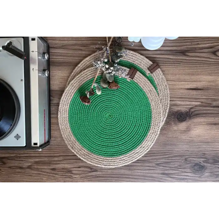 Yeşil Jüt Supla / Amerikan Servis Sunum Tabak Altlığı