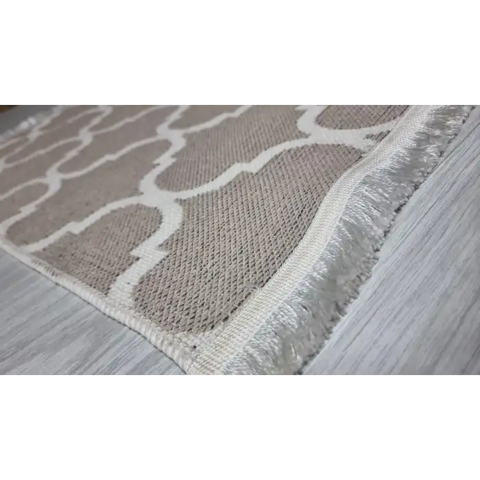 Kupa Desenli Bej Banyo Paspası