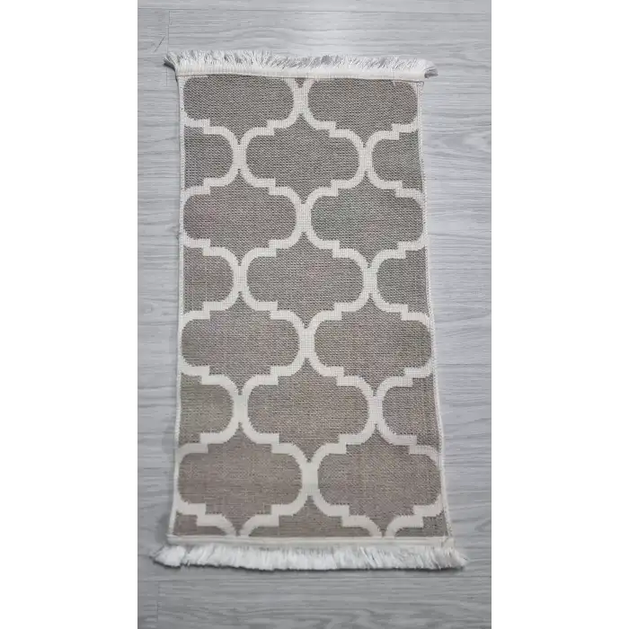 Kupa Desenli Bej Banyo Paspası