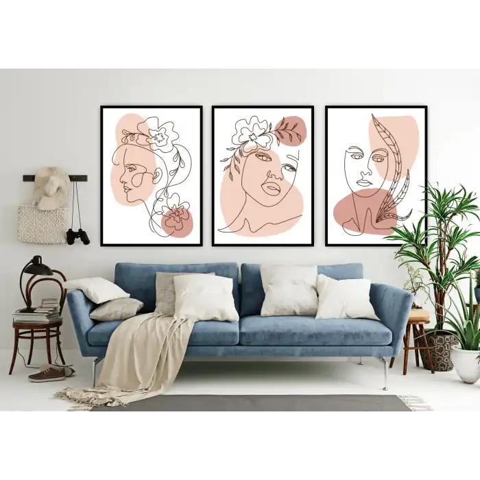 Line Women 3’lü Poster Tablo Seti
