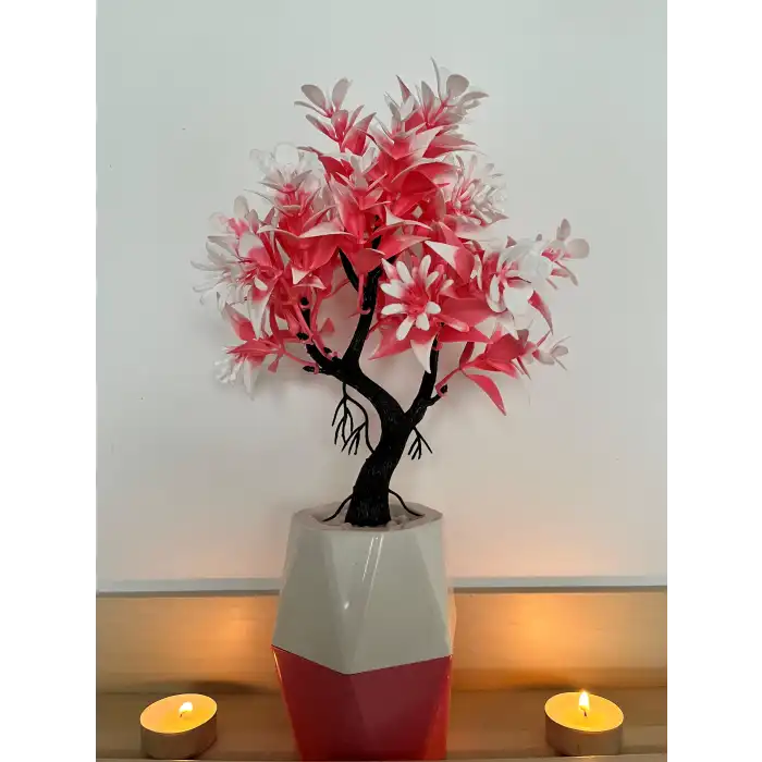 Renkli Saksılı Yapay Dekoratif Ağaç