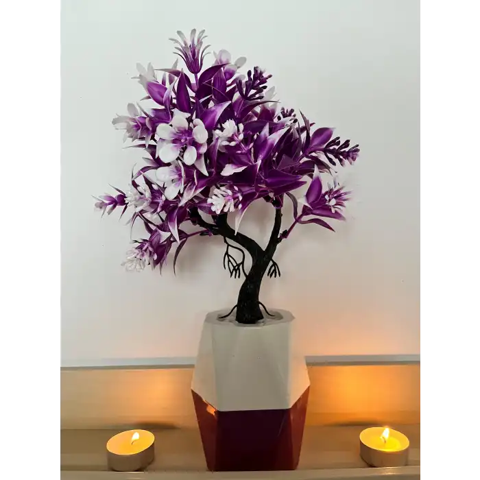 Renkli Saksılı Yapay Dekoratif Ağaç