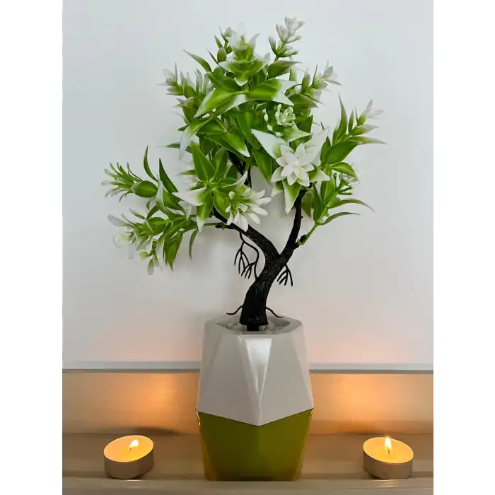 Renkli Saksılı Yapay Dekoratif Ağaç