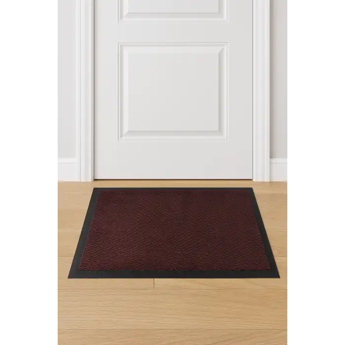 Siyah Kenarlı Bordo Nem Alıcı Kapı Paspası 60x90 cm