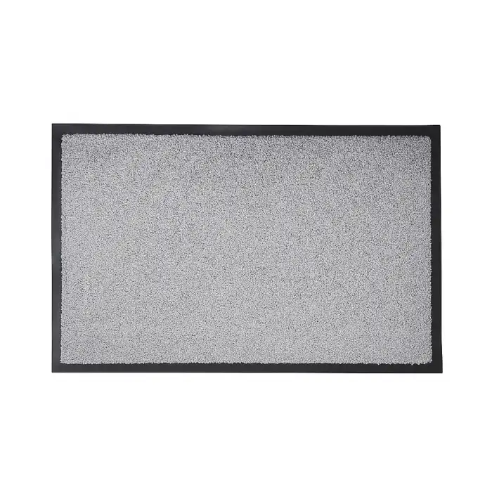 Siyah Kenarlı Gri Nem Alıcı Kapı Paspası 60x90 cm