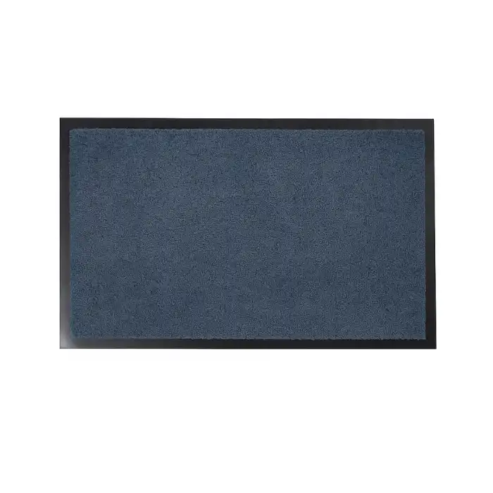 Siyah Kenarlı Mavi Nem Alıcı Kapı Paspası 60x90 cm