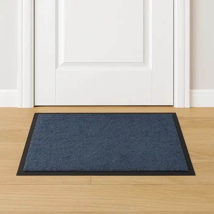 Siyah Kenarlı Mavi Nem Alıcı Kapı Paspası 60x90 cm