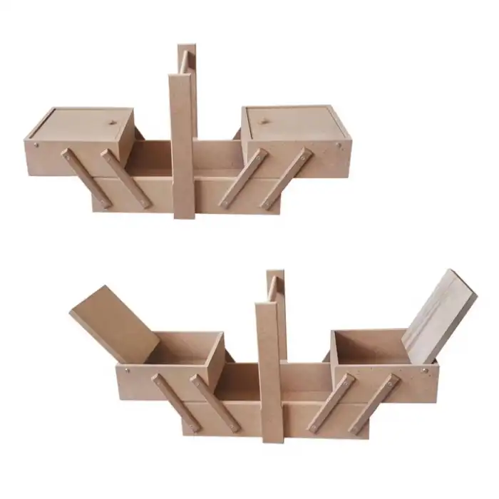 Takım Kutusu Ham MDF | Çok Bölmeli ve Boyanabilir Taşıma Çantası