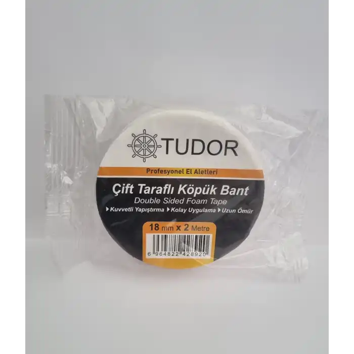 Tudor 18mm x 2 Metre Çift Taraflı Kopuk Bant