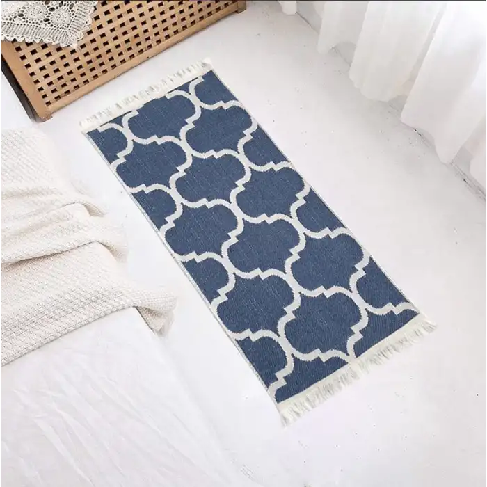 Kraliyet Desenli Mavi Dokuma KİLİM