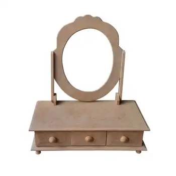 3 Çekmeceli Makyaj Kutusu- Ham MDF - Dekoratif ve Pratik