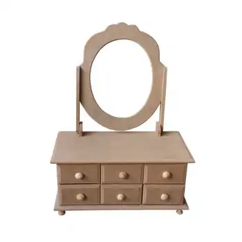 6 Çekmeceli Makyaj Kutusu- Ham MDF - Dekoratif ve Pratik