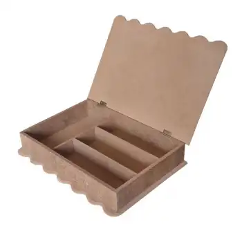 4 Bölmeli Kutu Ham MDF | Dekoratif ve Boyanabilir Çok Amaçlı Saklama Kutusu