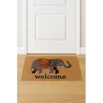 Fil Desenli Welcome Coco Kapı Paspası 40x70 cm