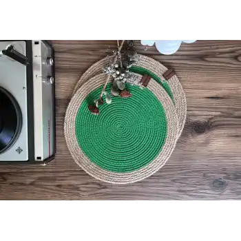 Yeşil Jüt Supla / Amerikan Servis Sunum Tabak Altlığı