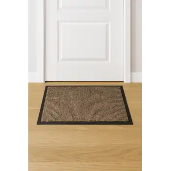 Siyah Kenarlı Kahverengi Nem Alıcı Kapı Paspası 60x90 cm