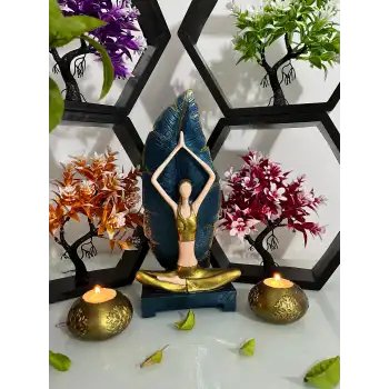 Yogacı Kız Mavi Biblo Seti