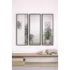 2’li / 3’lü Dekoratif Ayna Seti 20x50 cm Siyah Çerçeveli Duvar Aynası