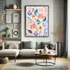 Bohem Canlı Çiçek Desenli Poster No:4