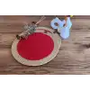 Kırmızı Jüt Supla / Amerikan Servis Sunum Tabak Altlığı